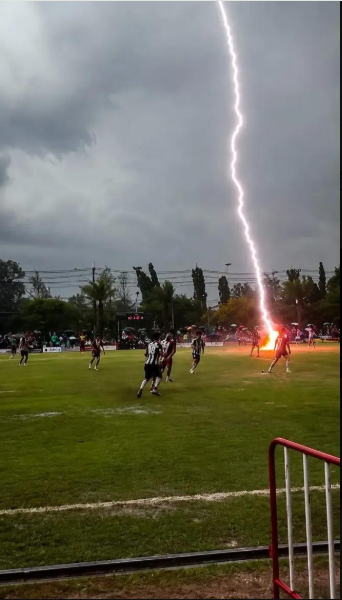 mateur images of lightning tragedy involving a footballer in Thailand. PHOTO/Screengrab by K24 Digital/@IndonesiaFedera/X