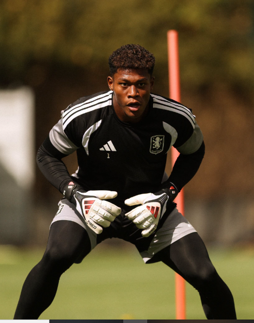 New Real Madrid goalkeeper Zion Suzuki in training. PHOTO/https://www.facebook.com/astonvilla/photos
