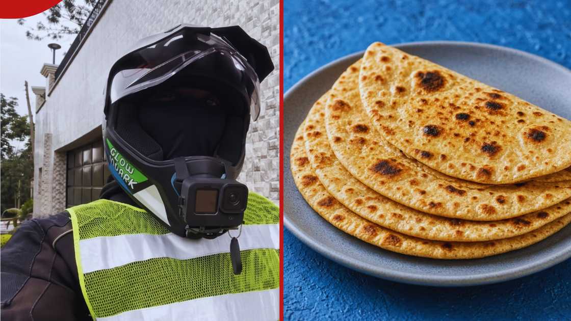 Kenyan delivery rider sparks debate after transporting 4 chapatis from Kileleshwa to Thika