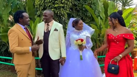 Diana Bahati overjoyed as their long-serving pastor marries in beautiful church wedding