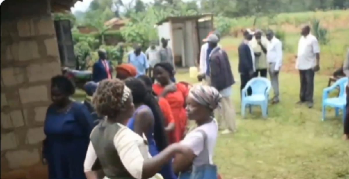 Matili residents at the deseaced home.Mother of the deceased Eunice Kisiangani. PHOTO/screengrab by K24 Digital from video shared online