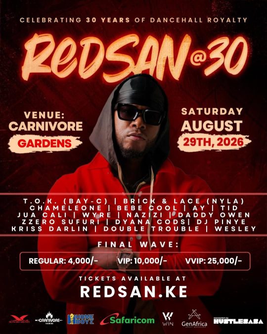 Redsan @30 event poster. PHOTO/@redsanmusic/Instagram