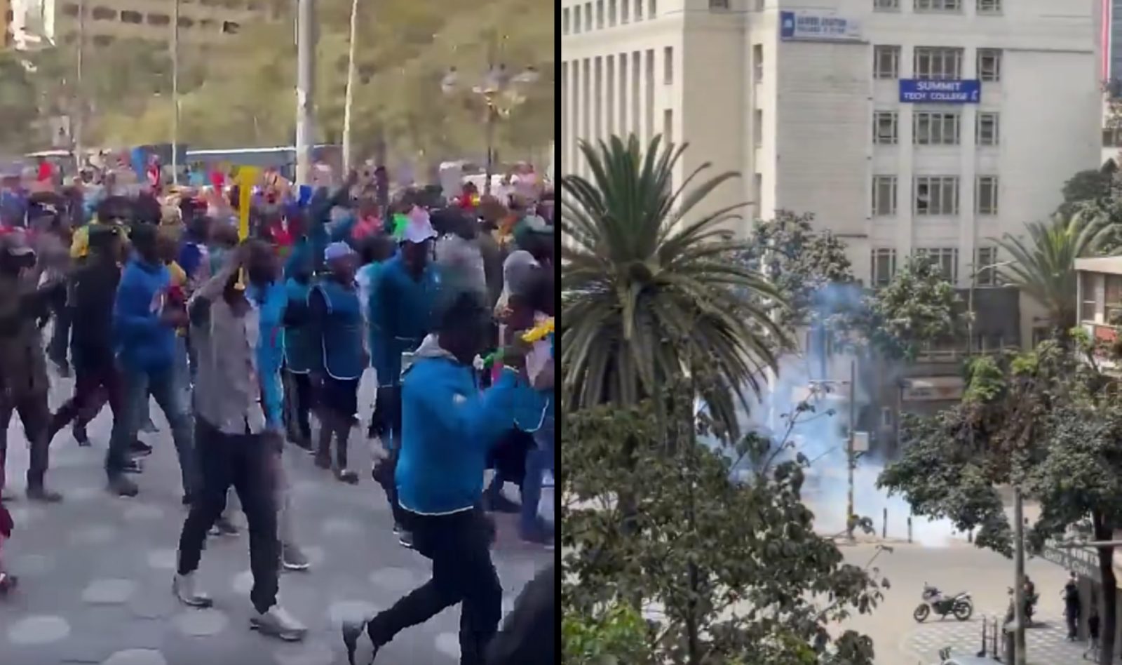 Chaos in Nairobi CBD as police fire tear gas at protesting traders