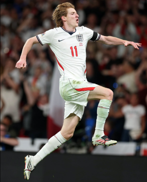 England's Anthony  Gordon celebrates his goal against Spain in the Nations League at Wembley on Saturday, September 26, 2026. PHOTO/https://www.facebook.com/EnglandTeam/photos