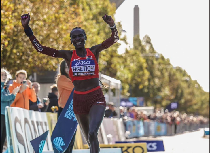 Agnes Ng'etich who inspired her before historic half-marathon world record break