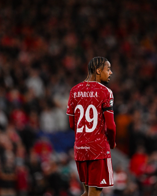 Liverpool's Bradley Barcola in a UEFA Champions League action against Atletico Madrid at Anfield on Wednesday, September 9, 2026. PHOTO/https://www.liverpoolfc.com/