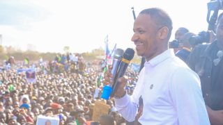 Shirtless supporter with Babu Owino’s tattoo thrills Embakasi East MP