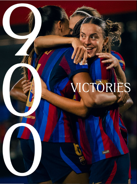 Barcelona Femení celebrated a remarkable landmark on Wednesday, September 23, 2026, after recording the 900th competitive victory in the club's history. PHOTO/https://www.facebook.com/FCBfemeni/photos