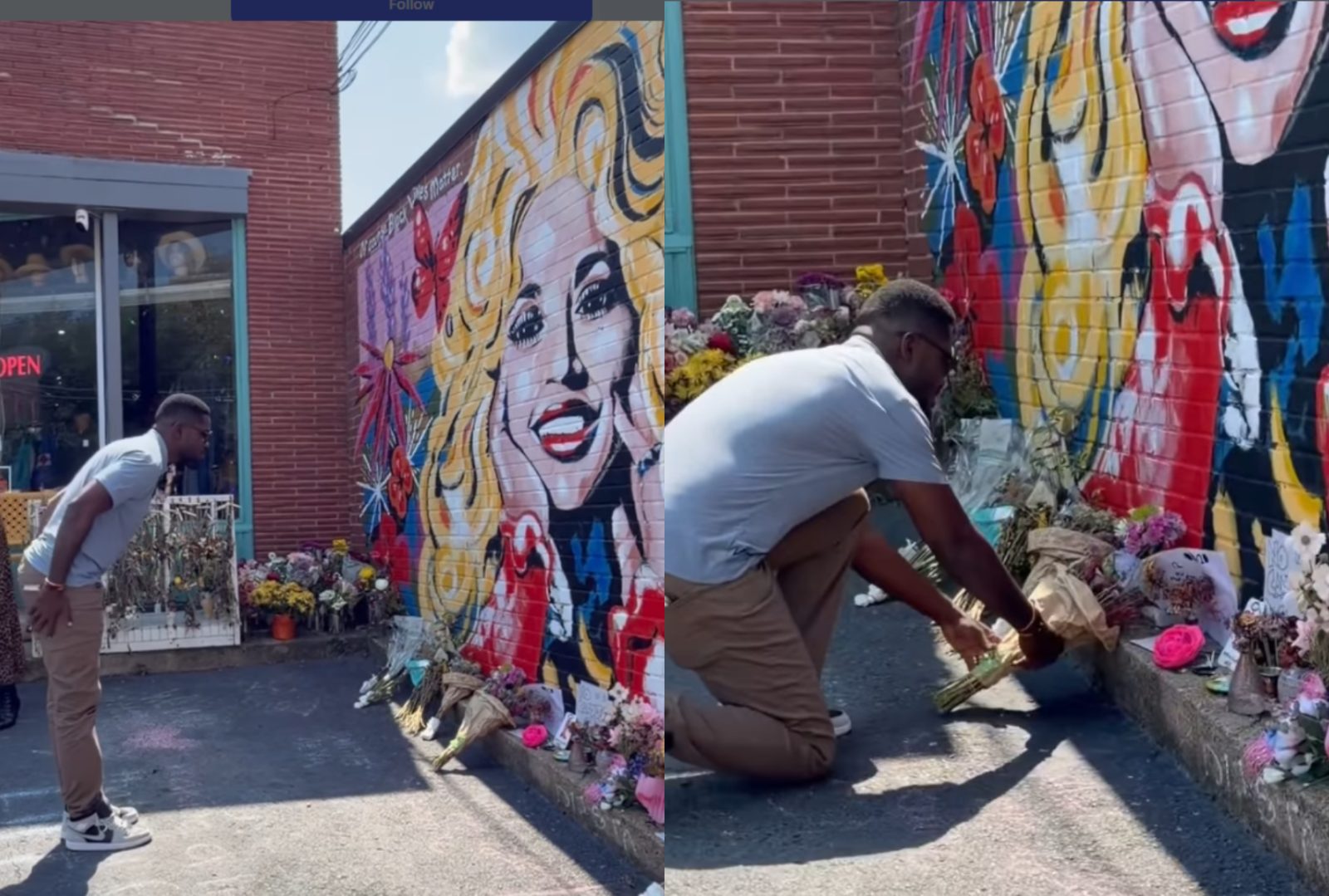 Bobi Wine visits Dolly Parton mural, lays flowers in Nashville