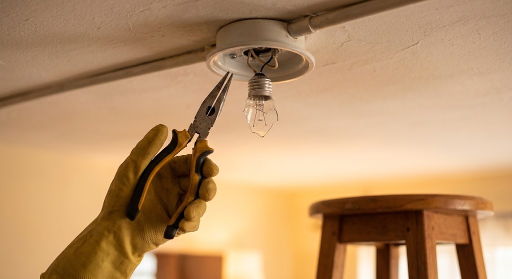 How to safely remove a broken lightbulb from a socket