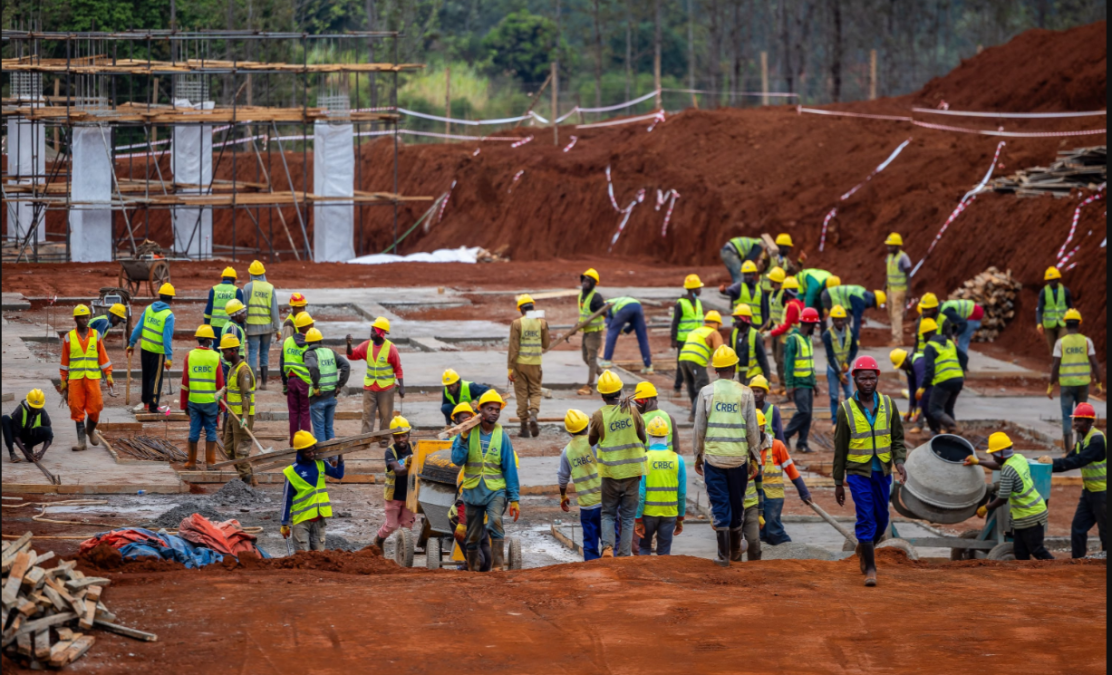 .Construction work is underway at the Gakoigo Stadium. PHOTO/@_KithureKindiki/X