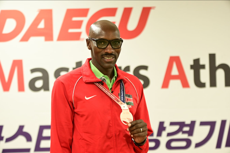 Kenya's Richard Chesoen, competing in the M35 category, secured Athletics Kenya Masters’ first international championship medal in the high jump at the 2026 World Masters Athletics (WMA) Championships in Daegu, South Korea. PHOTO/Kenya Masters