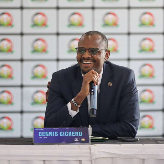 FKF CEO Dennis Gicheru as the federation held a pre-season meeting with SportPesa League clubs ahead of the 2026/27 season on Wednesday, September 2, 2026. PHOTO/https://www.facebook.com/FootballKenyaFederation