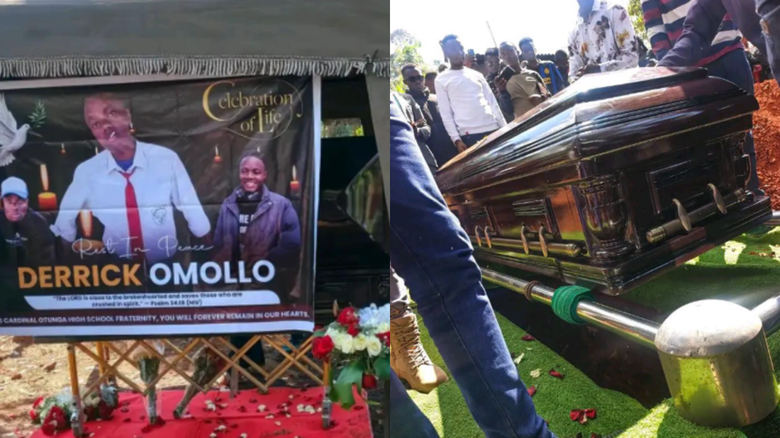 Juja TikToker Derrick Omollo laid to rest in emotional farewell in Kisii