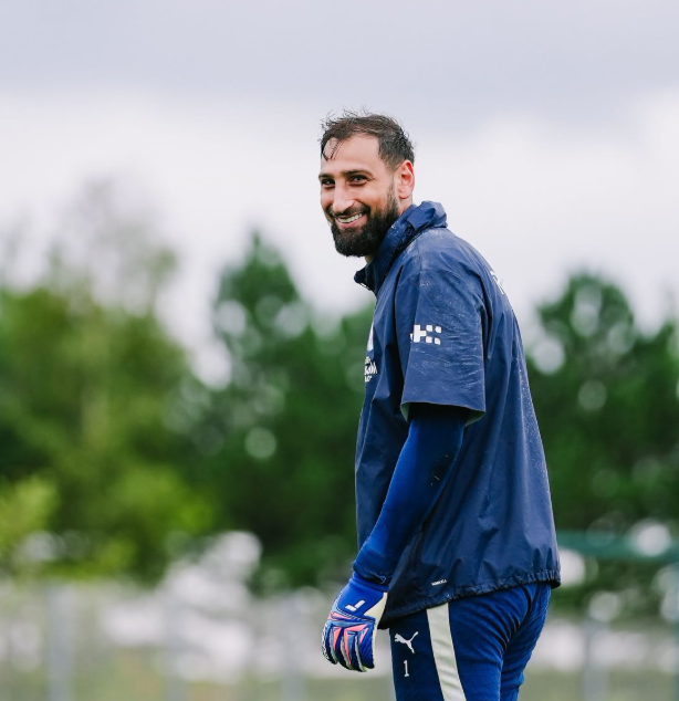 Manchester City goalkeeper Gianluigi Donnarumma in training. PHOTO/https://web.facebook.com/mancity/photos