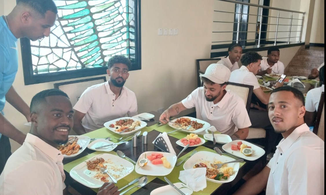 Eritrean players in Nairobi ahead of FIFA Friendlies. PHOTO/ https://www.facebook.com/profile.php?id=61580550376482&sk=photos