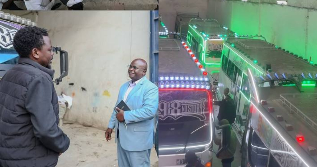 Nairobi CBD turns into a spectacle as George Ruto unveils 6 new matatus under his 98 Sacco
