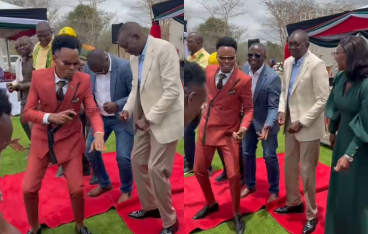 Stephen Kasolo leaves Oscar Sudi elated after inviting him to the dance floor during Yatta event