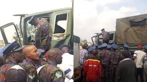 Outering Road: Traffic disrupted after KDF truck crashes, soldiers rush to rescue colleagues