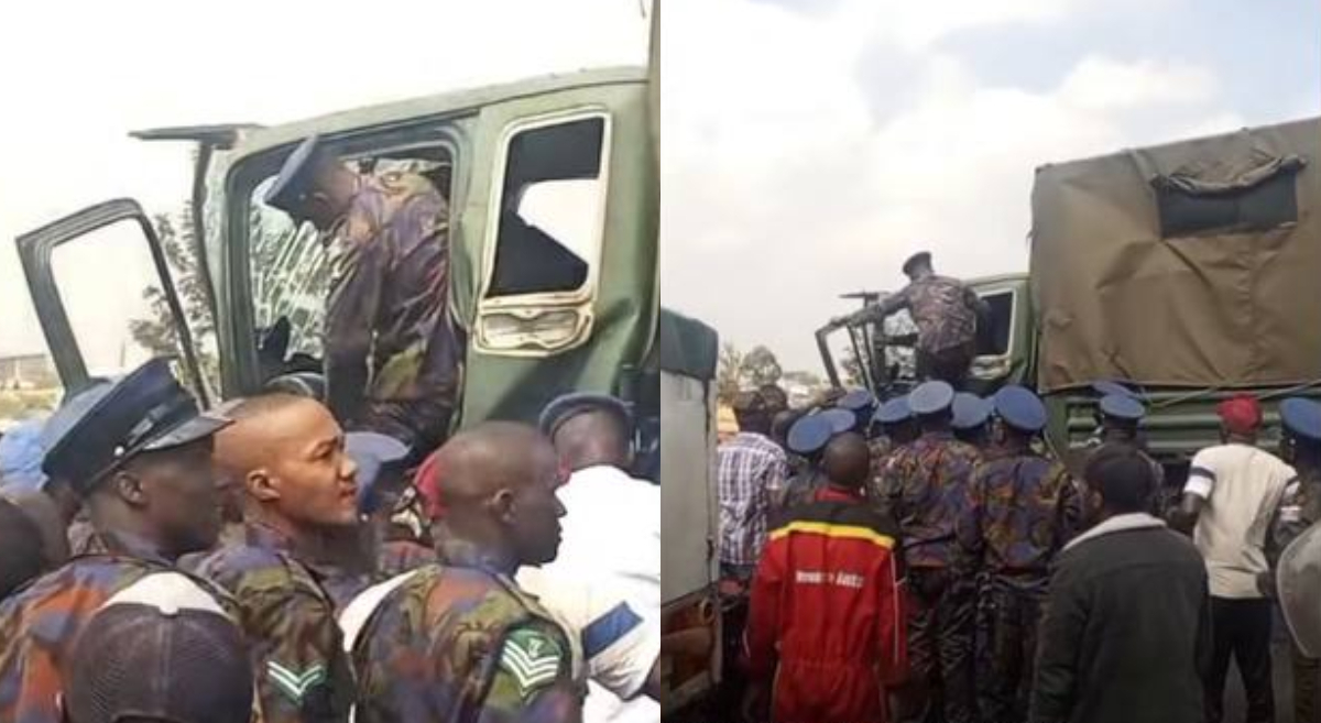 Outering Road: Traffic disrupted after KDF truck crashes, soldiers rush to rescue colleagues