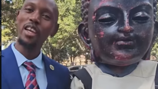Mosiria promises to help man behind giant Buddha costume secure advertising gigs