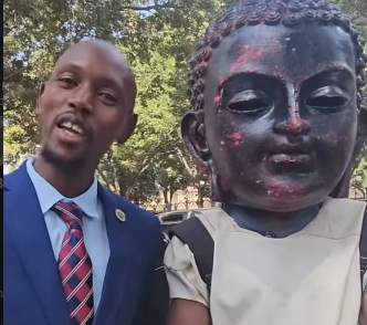 Mosiria promises to help man behind giant Buddha costume secure advertising gigs