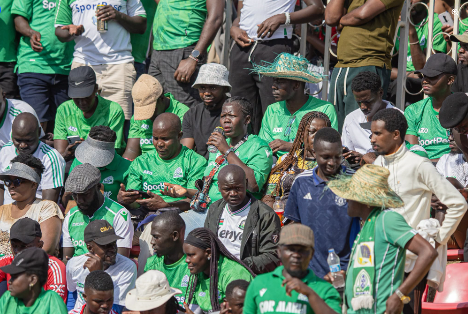 A section of Gor Mahia fans at the Nyayo National Stadium during a CAF Champions League fixture on Sunday, September 6, 2026. PHOTO/https://www.facebook.com/GorMahiafcofficial/photos