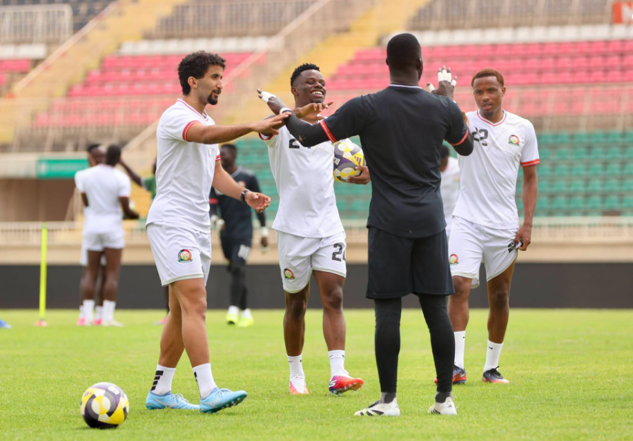 Harambee Stars in training ahead of their 2027 AFCON qualifier against Eritrea at Nyayo National Stadium on Saturday, September 26, 2026. PHOTO/https://www.facebook.com/officialharambeestars