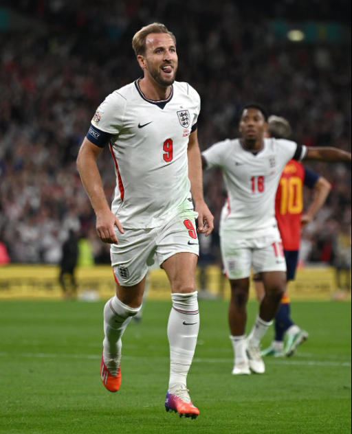 England captain Harry Kane celebrates his goal against Spain in the Nations League at Wembley on Saturday, September 26, 2026. PHOTO/https://www.facebook.com/EnglandTeam/photos