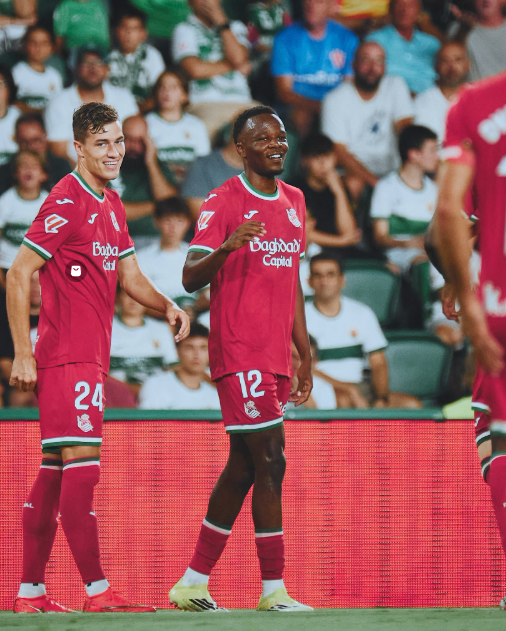 Real Sociedad's forward Job Ochieng in action against Elche in La Liga on Monday night, September 7, 2026. PHOTO/https://www.facebook.com/RealSociedadFutbol/photos