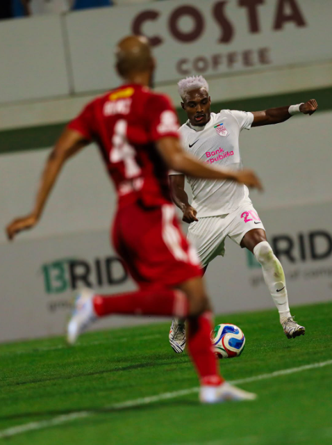 Joy-Lance Mickels (Left) with Sabah previously. PHOTO/https://www.facebook.com/sabahfc.az/photos