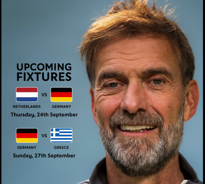 Jürgen Klopp's era with Germany set to begin. PHOTO/https://www.facebook.com/DFBTeamEN