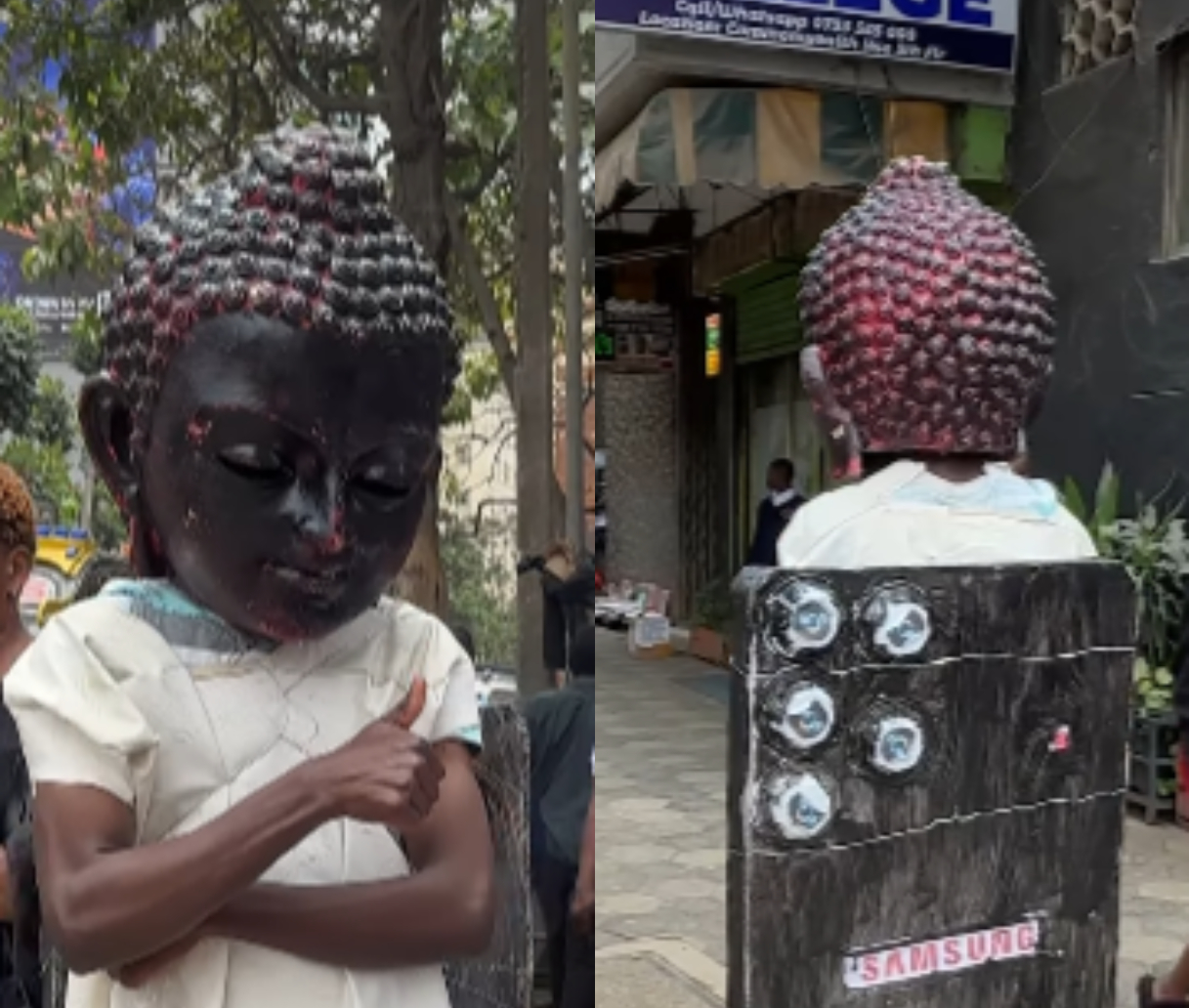 Viral Kenyan man in Buddha-like costume walking Nairobi streets finally identified