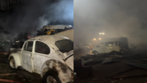Several vehicles burned as fire breaks out at garage in Kilimani
