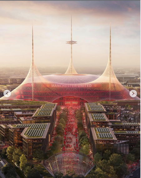 The artistic impression of New Manchester United's 100,000-seater stadium. PHOTO/https://www.instagram.com/fabriziorom/