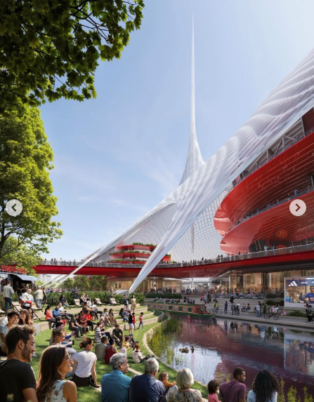 The artistic impression of New Manchester United's 100,000-seater stadium. PHOTO/https://www.instagram.com/fabriziorom/