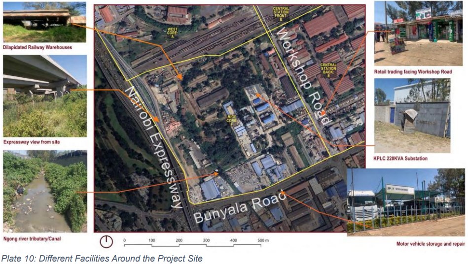 A map showing the location of where the proposed Zaria Group indoor sports arena is to be built in Nairobi. PHOTO/Kenya Railway Master Plan