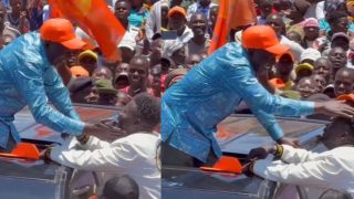 Ruto shares light moment with Omosh One Hour during Siaya tour