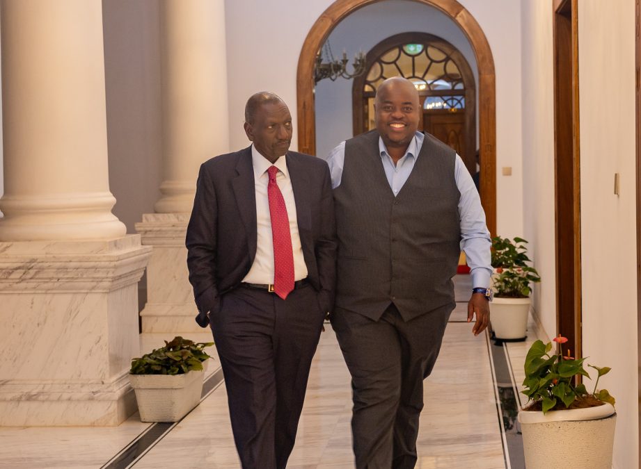 Zimbabwean businessman Wicknell Chivayo with William Ruto. PHOTO/@wicknellchivayo/X