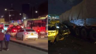 Motorists stuck in heavy traffic on Thika Road after accident
