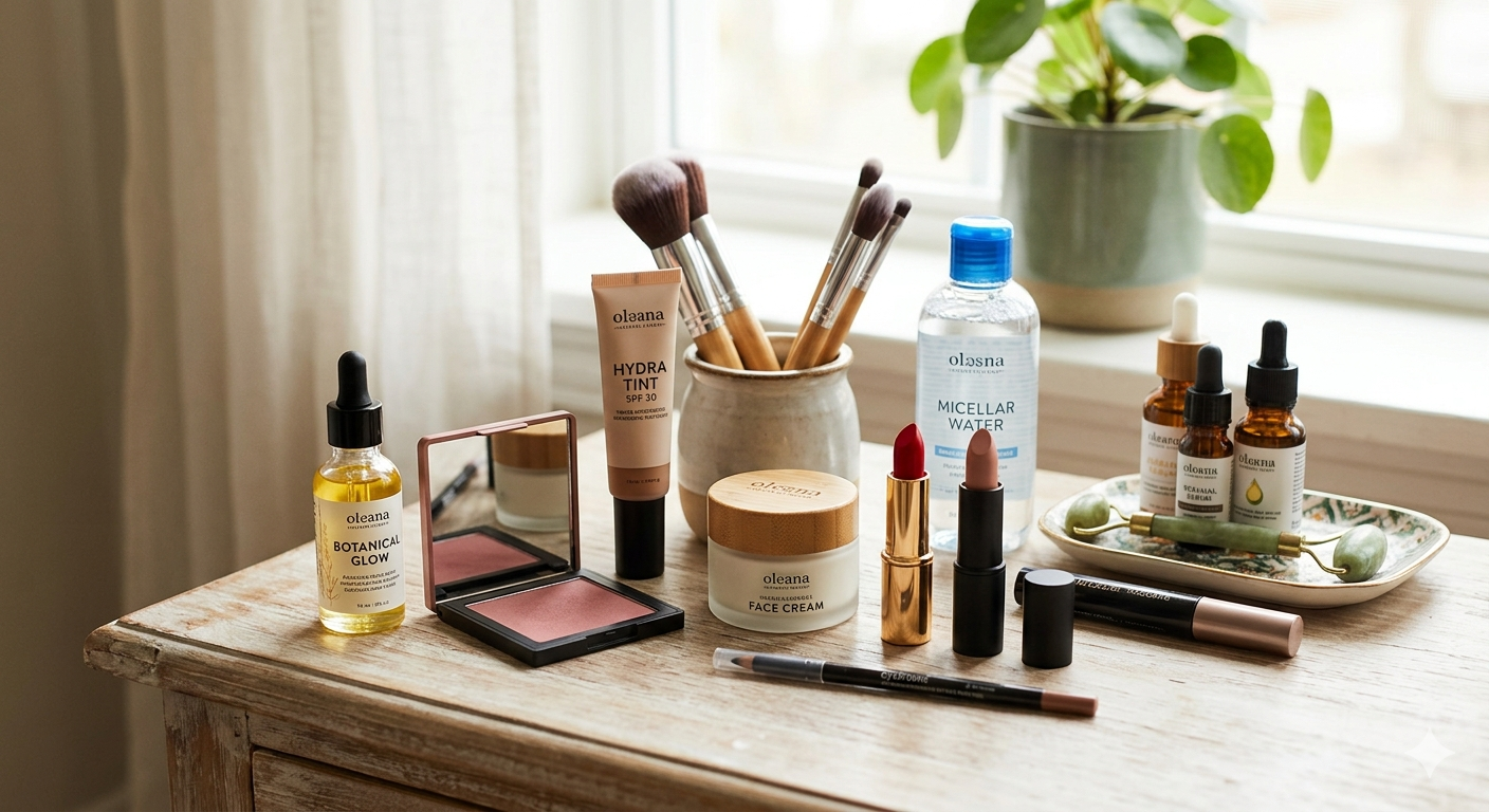 Various beauty products, including Micellar Water.