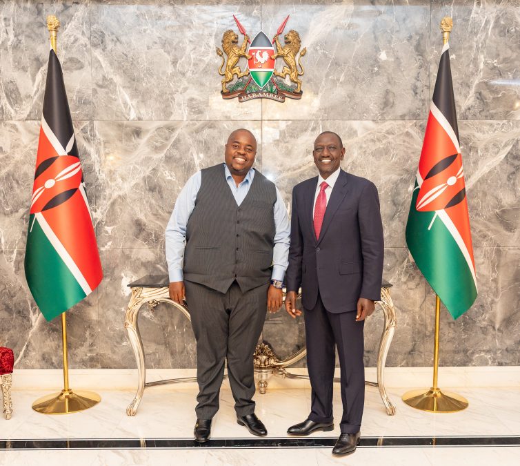 Zimbabwean businessman Wicknell Chivayo with William Ruto. PHOTO/@wicknellchivayo/X