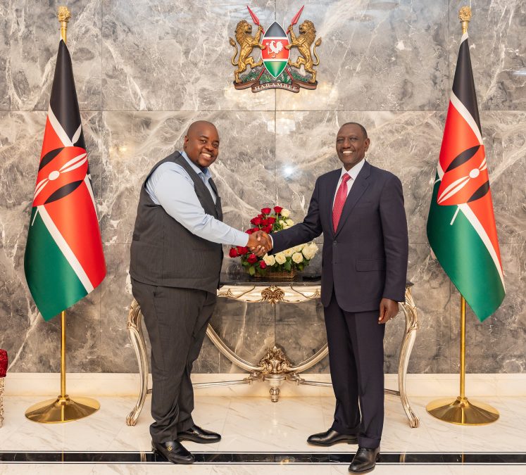 Zimbabwean businessman Wicknell Chivayo with William Ruto