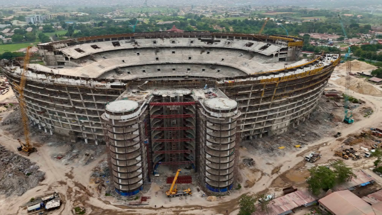 The Ark, the 109,000-seat Winners’ Chapel auditorium in Canaanland, Nigeria, under construction.PHOTO/@iamgbolahan/Facebook