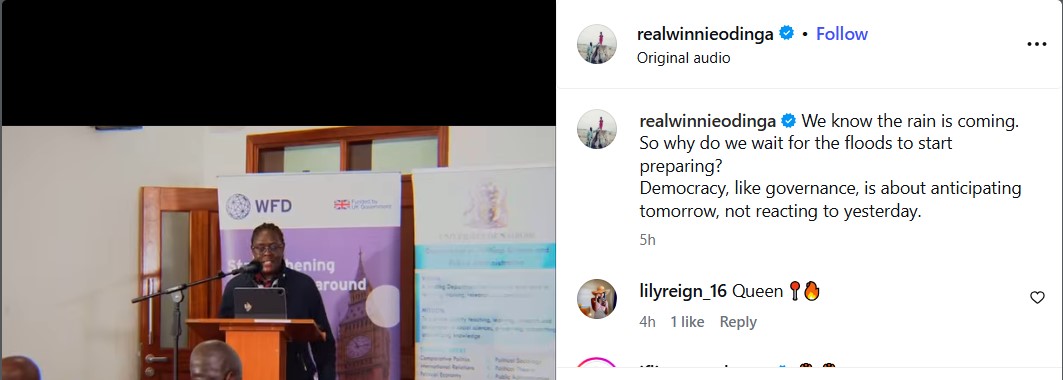 Part of Winnie Odinga's statement. PHOTO/Screengrab by K24 Digital/https://www.instagram.com/realwinnieodinga/