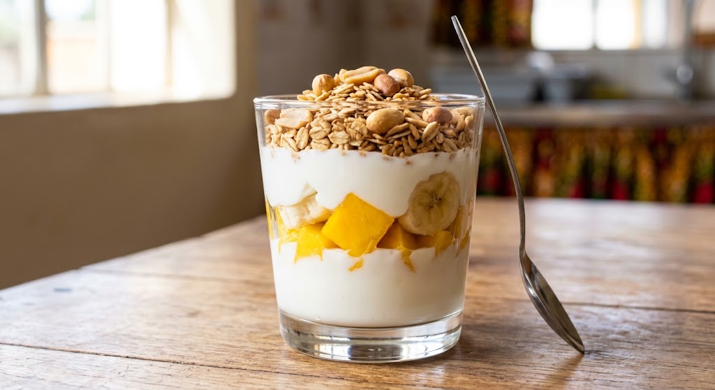 How to prepare a simple, filling yoghurt parfait at home