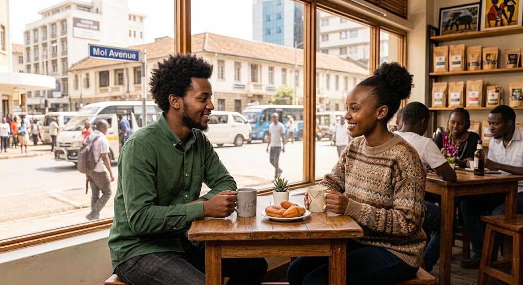 A couple enjoying a good time on a date.