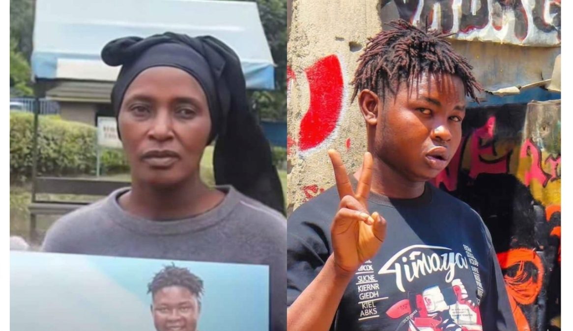 A collage of Stoopid Boy's mum and her son. PHOTOS/PHOTOS/Screengrabs by K24 Digital of Facebook video by @jackieogaga.