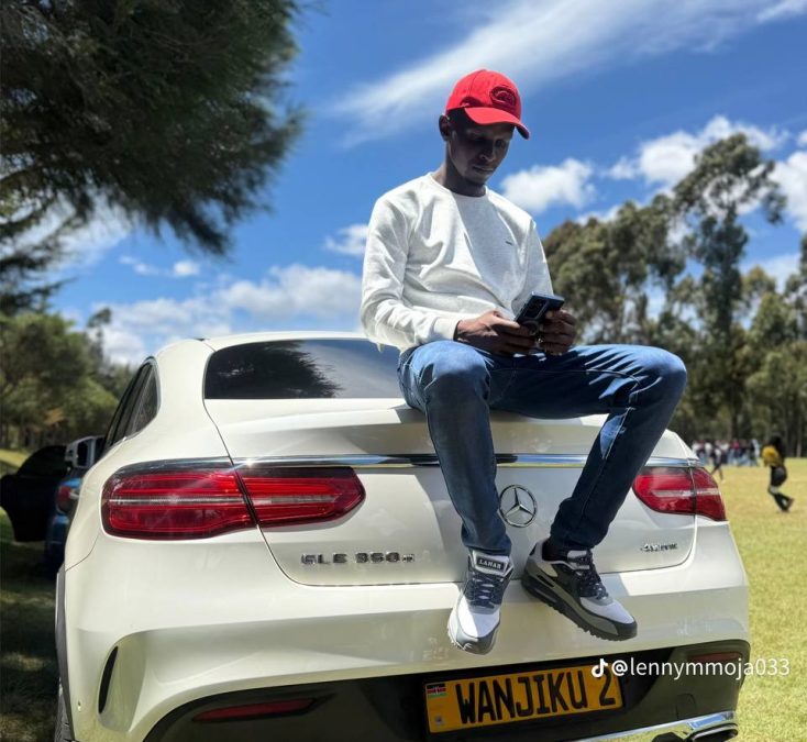 Mood driver Lenny poses beside the sleek Mercedes-Benz GLE that he recently showed off on social media. PHOTOS/LennyMmoja/TikTok.