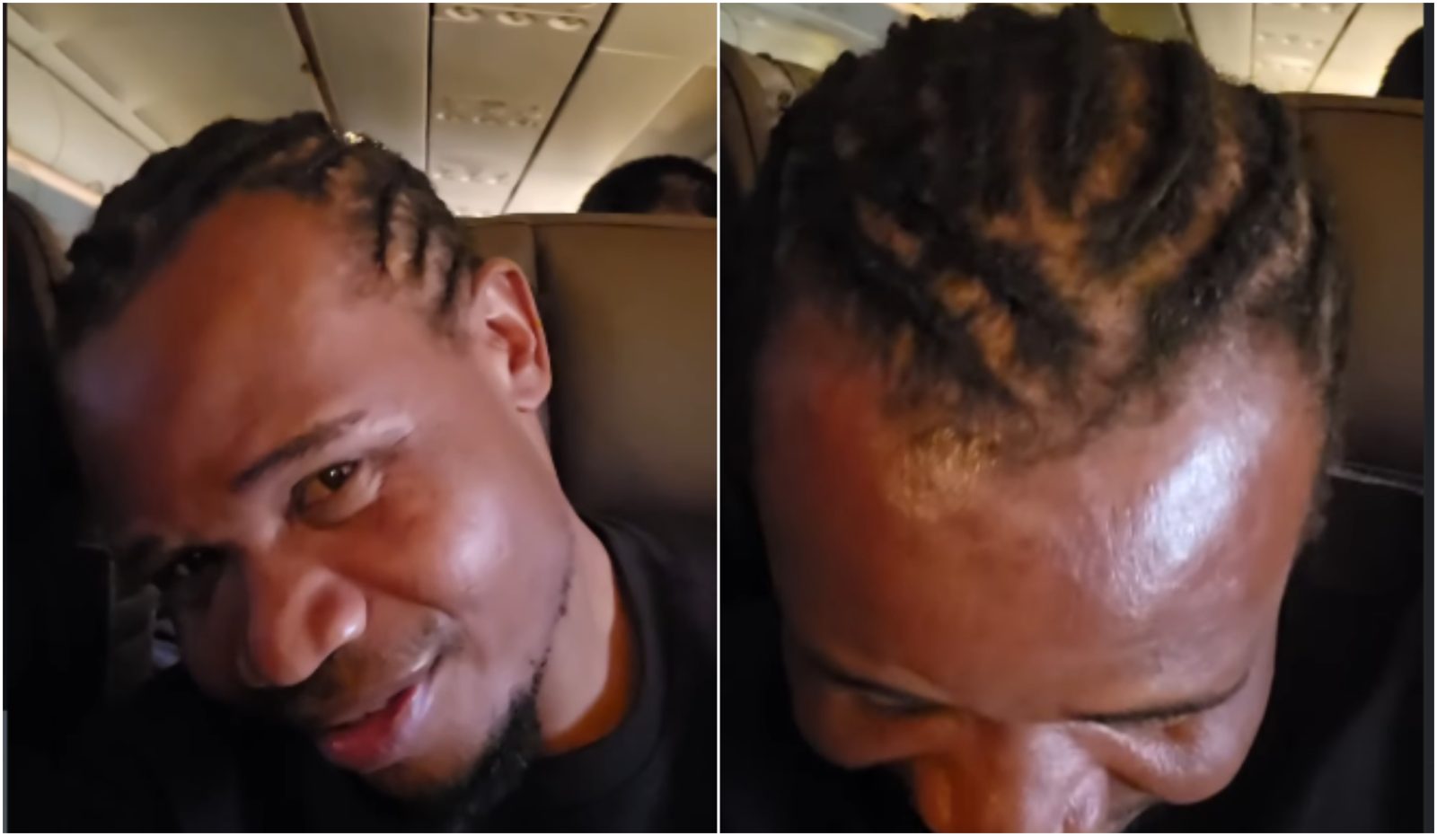 Peter Salasya gets hair braided by woman he met on flight to Abu Dhabi